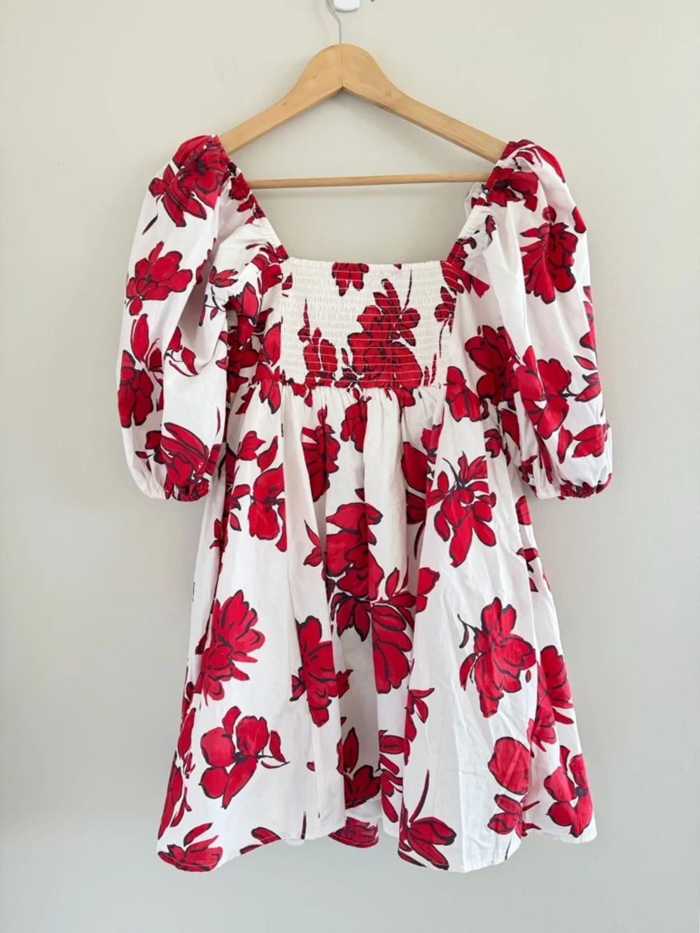 Abercrombie & Fitch Floral Mini Dress Puff Sleeve Cottagecore Babydoll Medium - Picture 8 of 8
